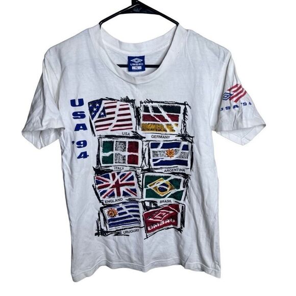 Vintage 90s 94 Umbro FIFA World Cup USA T Shirt YL - Picture 1 of 6